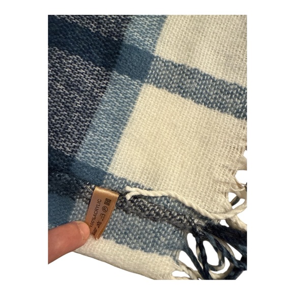 Blue Plaid Women's Infinity Scarf - Picture 4 of 6